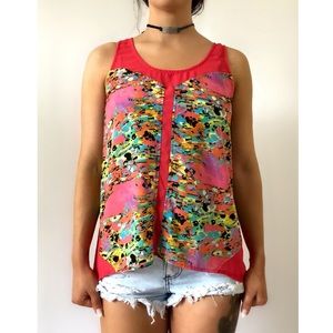 Multicolor Semi-Sheer Tank